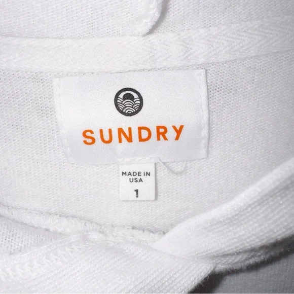 Sundry White Hooded Sweatshirt with Perforated Back Design - Picture 6 of 13